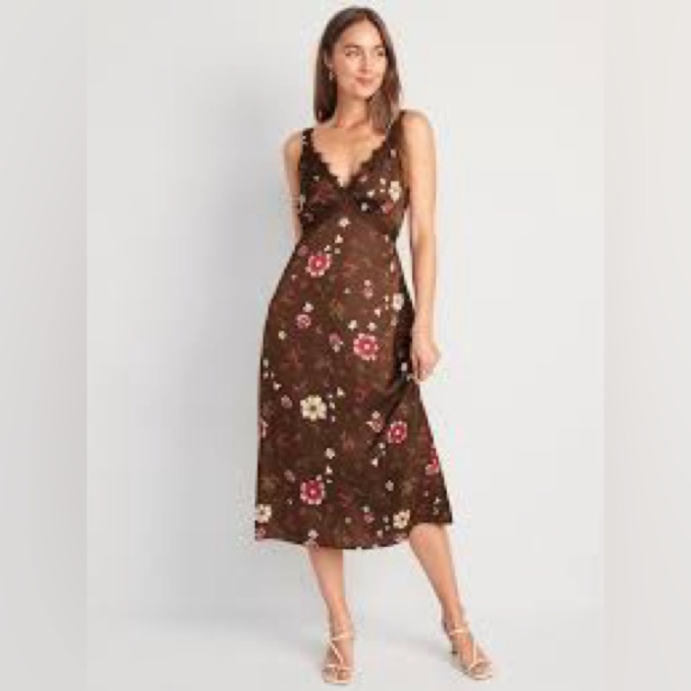 Old navy Lace-Trimmed Satin Cami Shift Dress